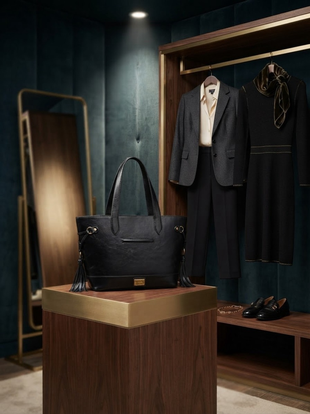 Frye Melissa Carryall Black Leather Tote